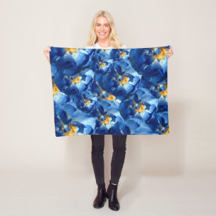 Polaire Couverture en molleton fleuri Blue Summer , Blue R