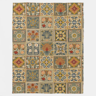 Polaire Couverture en molleton mosaïque florale décorative