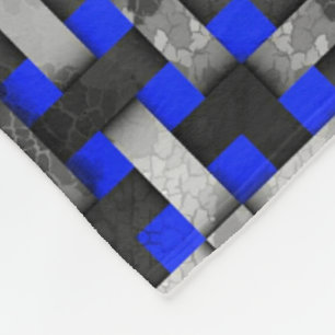Polaire Couverture en molleton mosaïque tissée bleue et gr