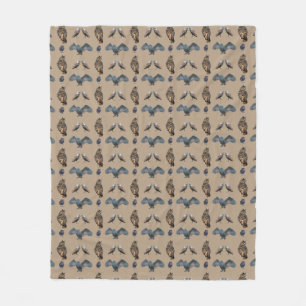 Polaire Couverture en molleton Owl Frenzy (Beige)