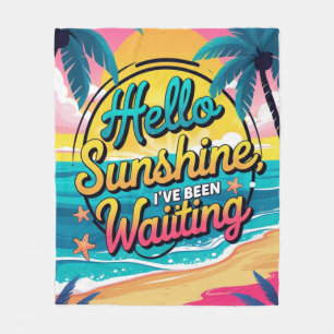 Polaire Couverture en molleton Rétro Tropical Beach Hello
