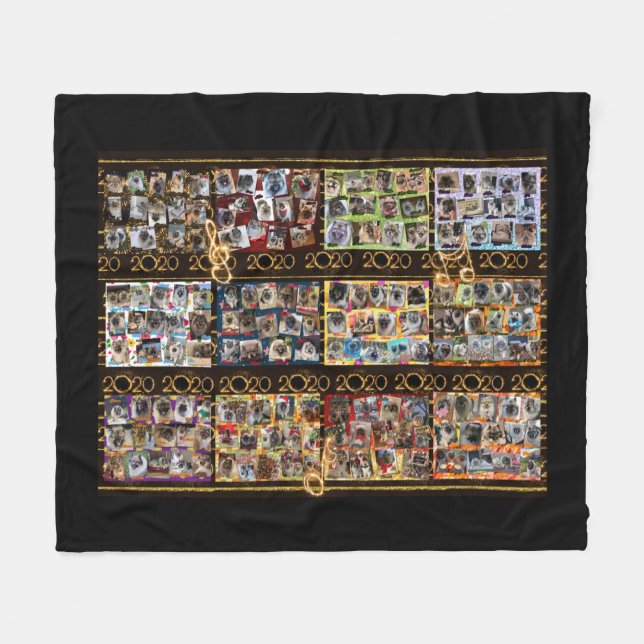 Polaire Couverture en peluche avec tous les collages (Devant (Horizontal))