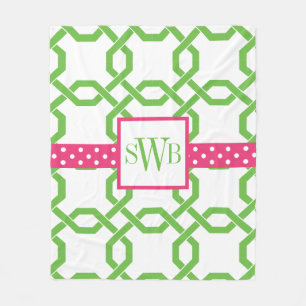 Polaire Couverture en toiles et graine monogramme en toiso