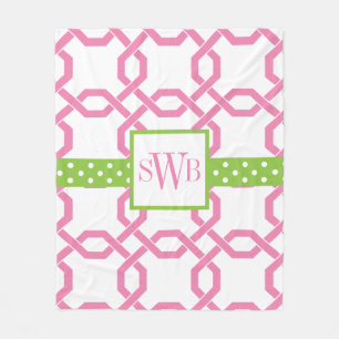 Polaire Couverture en toiles et graine monogramme en toiso