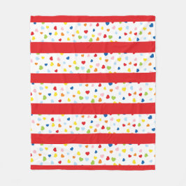 Polaire Couverture en toison Confetti et Red Stripe