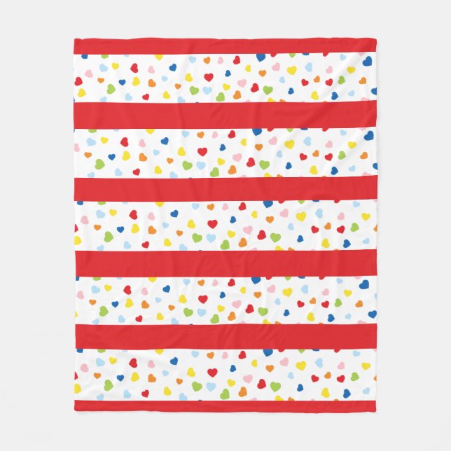 Polaire Couverture en toison Confetti et Red Stripe (Devant)