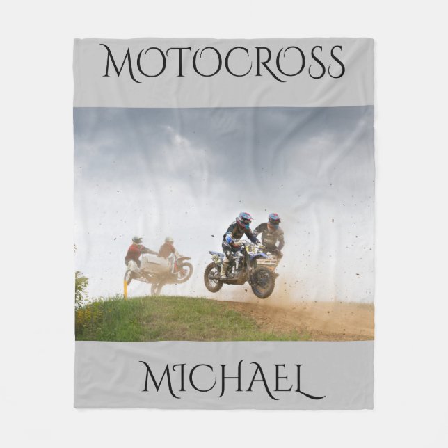 Polaire Couverture en toison Motorcross avec nom personnal (Devant)