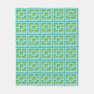 Polaire Couverture en toison Turquoise et Vert Trellis