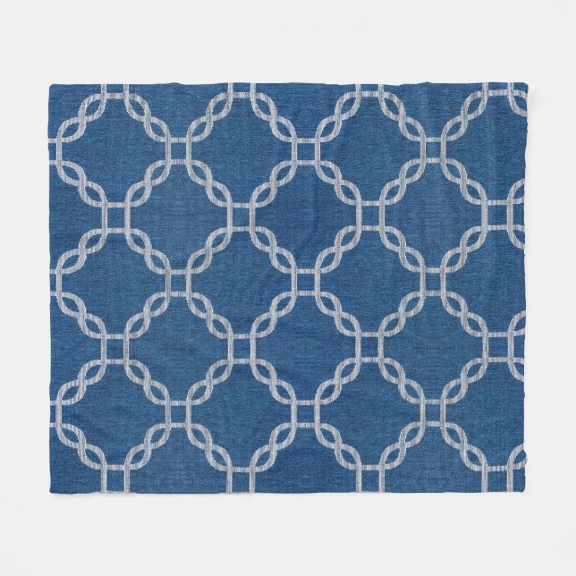 Polaire Couverture en treillis bleu et blanc (Devant (Horizontal))