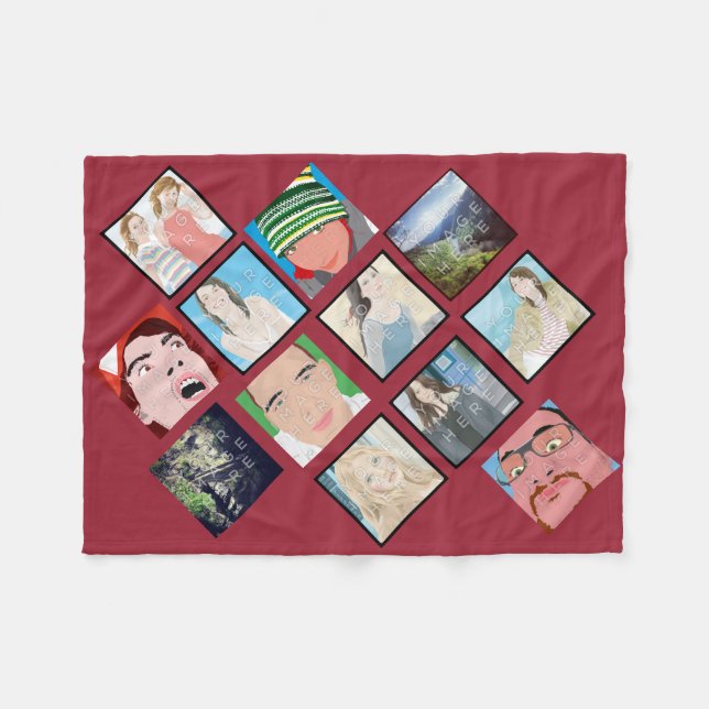 Polaire Couverture faite sur commande rouge d'ouatine de (Devant (Horizontal))