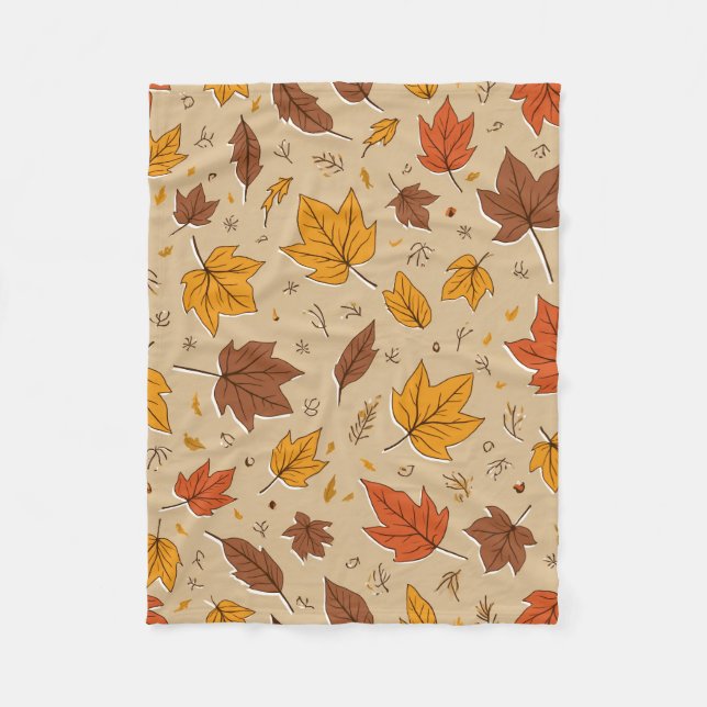 Polaire Couverture Feuilles d'automne (Devant)