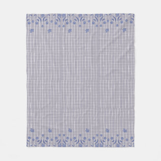 Polaire Couverture fleurie à damiers violet
