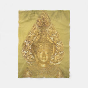 Polaire couverture fleurie bouddha dorée