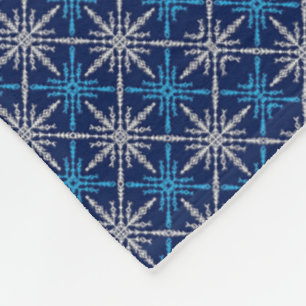 Polaire Couverture Flocon de Neige Bleu Hiver