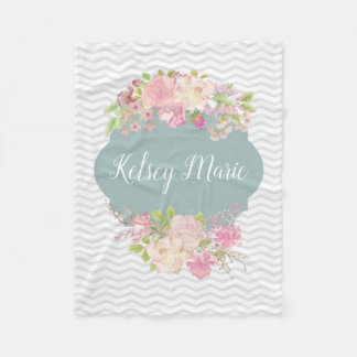 Polaire Couverture florale d'aquarelle