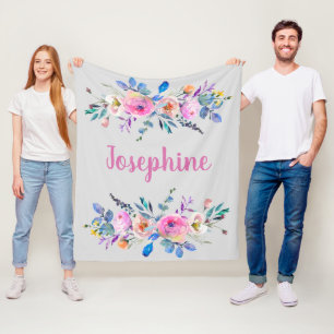 Polaire Couverture florale personnalisée