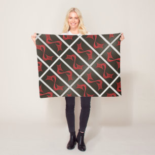 Polaire Couverture géométrique abstraite rouge ADOM
