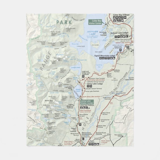 Polaire Couverture grande d'ouatine de carte de Teton (Devant)
