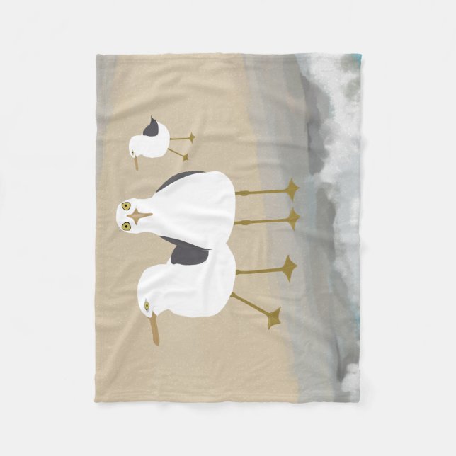 Polaire Couverture idiote d'ouatine de mouettes (Devant)