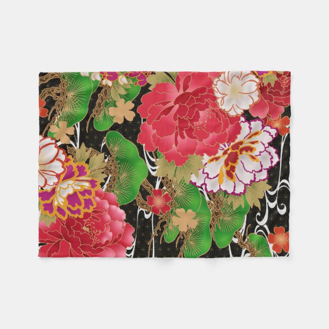 Polaire Couverture japonaise de motif de kimono (Devant (Horizontal))