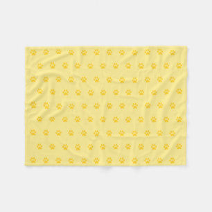 Polaire Couverture jaune d'ouatine d'empreinte de patte