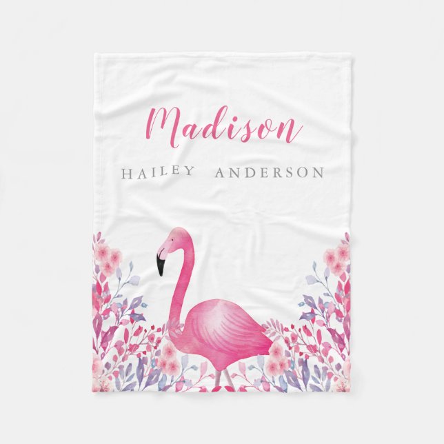 Polaire Couverture mignonne d'ouatine de Flamant rose (Devant)