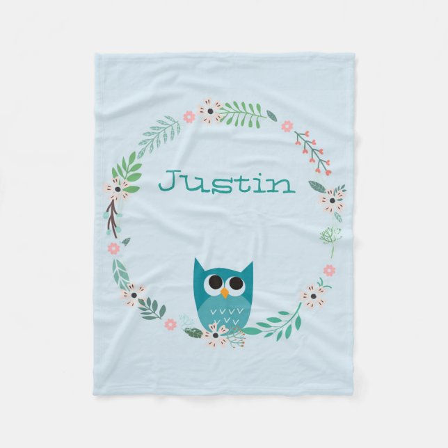 Polaire Couverture mignonne d'ouatine de hibou (Devant)