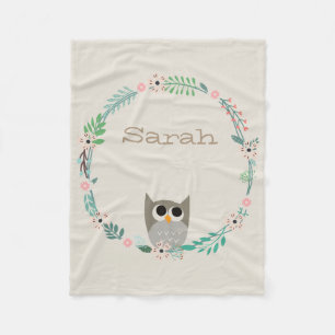 Polaire Couverture mignonne d'ouatine de hibou