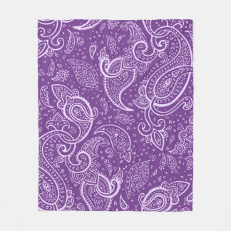Polaire Couverture Motif Purple Paisley