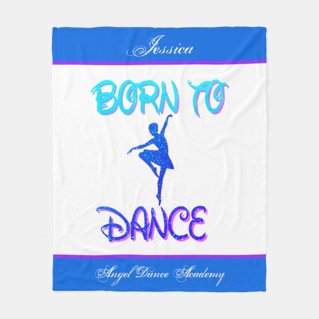 Polaire Couverture Né pour Danser avec Son Nom & Académie  (Devant)