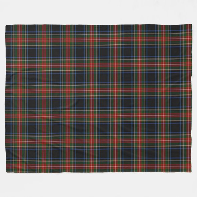 Polaire Couverture noire d'ouatine de tartan de (Devant (Horizontal))