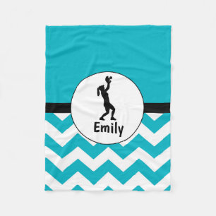 Polaire Couverture noire turquoise d'ouatine du base-ball