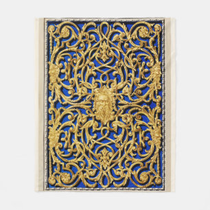 Polaire Couverture or et bleu