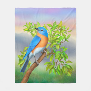 Polaire Couverture orientale d'ouatine d'oiseau bleu