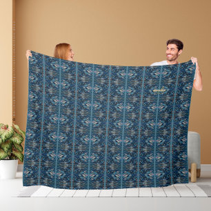 Polaire Couverture Paisley à rayures bleues par Poet Adiel