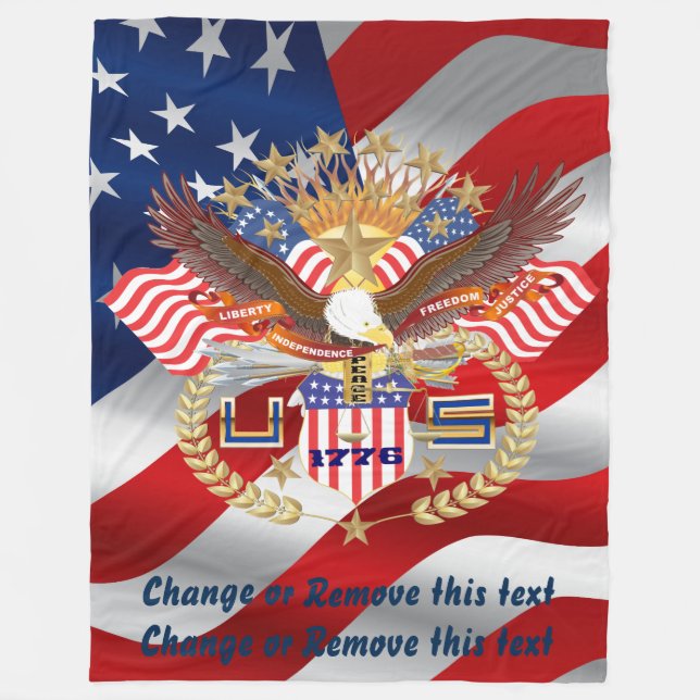 Polaire Couverture patriotique 30" x40" 50" x60" 60" x80 " (Devant)