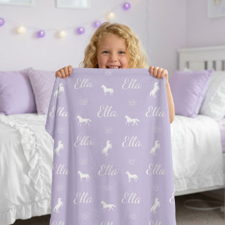 Polaire Couverture Personnalisée au Nom de Fille Rose Chev