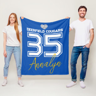 Polaire Couverture personnalisée de volleyball nom numéro
