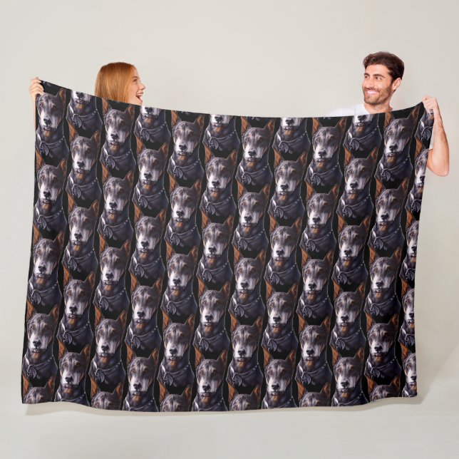 Polaire Couverture personnalisée Doberman Art Doberman Chi (En situation)