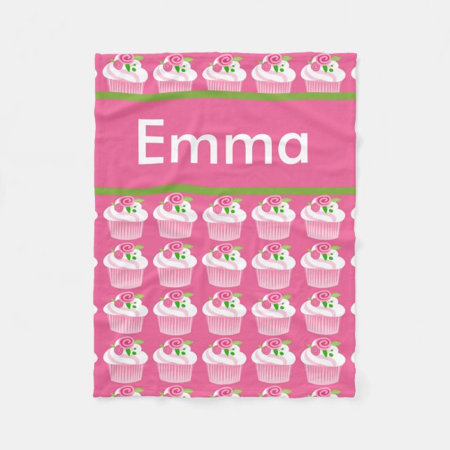 Polaire Couverture personnalisée du petit gâteau d'Emma (Devant)