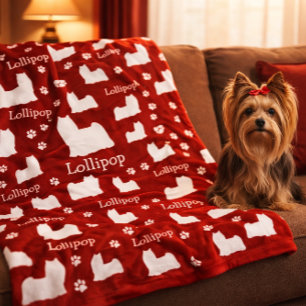 Polaire Couverture personnalisée pour chien Yorkie Yorkshi