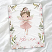 Couverture personnalisée pour filles avec fée flor