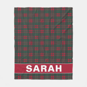Polaire Couverture Personnalisée Tartan Plaid Nom