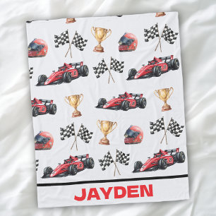 Polaire Couverture personnalisée voiture de course rouge p
