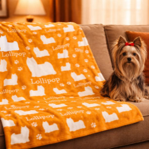 Polaire Couverture personnalisée Yorkie chien Yorkshire Or