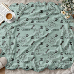 Polaire Couverture pour chien avec nom pattes cadeaux pou