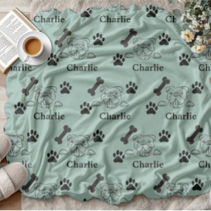 Polaire Couverture pour chien avec nom pattes cadeaux pou