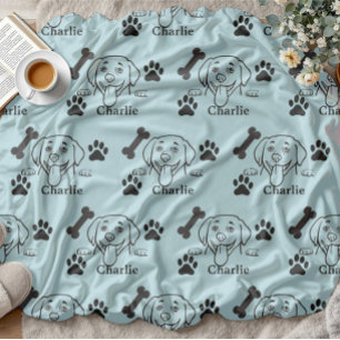 Polaire Couverture pour chien avec nom pattes cadeaux pou
