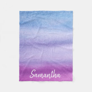 Polaire Couverture pourpre d'aquarelle d'Ombre/bleue