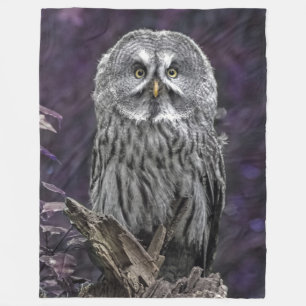Polaire Couverture pourpre de hibou de grand gris